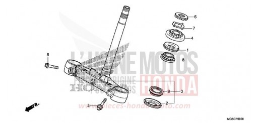 TIGE DE DIRECTION NC700DC de 2012